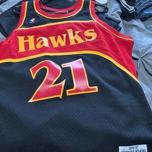 Mitchell & Ness Red and Black Hawks Jersey